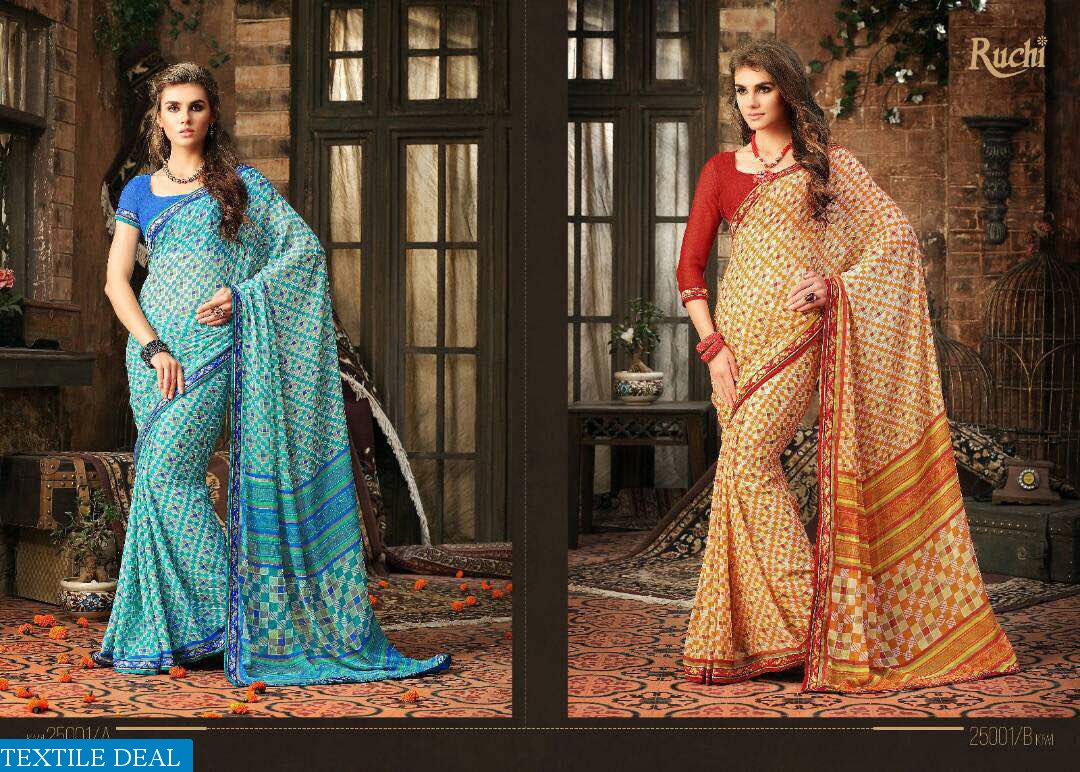 Ruchi chiffon mania vol-5 Wholesale chiffon Saree collection